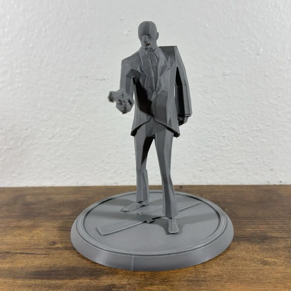 Team Fortress 2 Spy Figurine | 3D Printed Low Poly TF2 Spy Model 6in Prototype